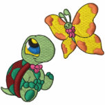 Tortue et chemise brodée par papillon polos brodés