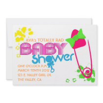 TOTAL BABY (80s) INVITATION-WHITE Individuelle Einladungen