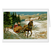 Tour de Sleigh Cartes De Vœux