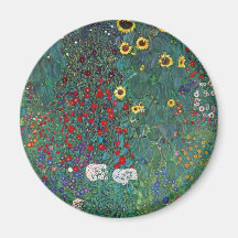 Tournesol de Farmergarden, Klimt, fleurs vintages Aimant Pour Réfrigérateur