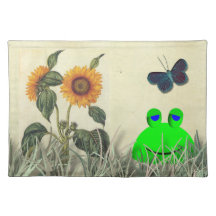 Tournesol et papillon de grenouille sets de table
