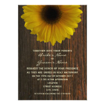 Tournesol jaune et mariage de automne de Barnwood Invitation
