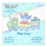 Train d'oiseau bleu carton d'invitation