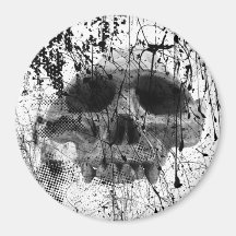 Trashed Schädel-Schmutz-gotischer Schädel-Magnet Magnete
