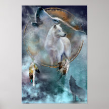 Traumfänger Reihe-Geist Wolf-Plakat/Druck