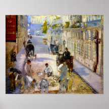 Travailleurs de route, rue De Berne par Edouard Ma Affiche