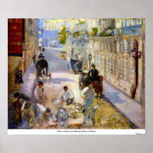 Travailleurs de route, rue De Berne par Edouard Ma Posters