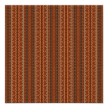 Trendy Brown and Orange Chevron Aztec Art Photo