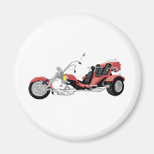 tricycle rouge de moto magnets pour réfrigérateur