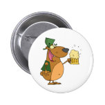 Trinkendes Bier St- Patrickbären Button