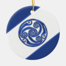 Triskel argenté bleu décorations de noël