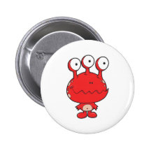 trois ont observé le rouge heureux de monstre pin's avec agrafe