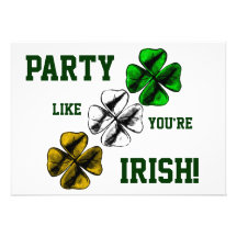 Trois shamrocks invitations