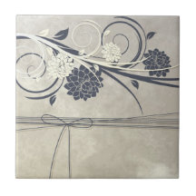Tuile bleue de fleurs carreaux en céramique