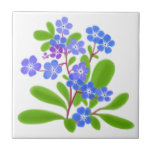 Tuile florale de myosotis des marais carreau