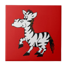 Tuile rouge d'animal de zèbre carreaux en céramique