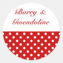 Tupfen rot + Kundenspezifische Farbe Runder Sticker
