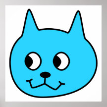 Türkis-Cartoon-Katze Plakat