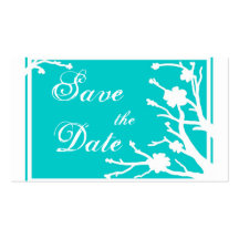 TürkisblumenSave the Date Geschäftskarten Visitenkarten Vorlagen