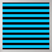 Turquoise bleue turquoise et motif blanc de rayure posters