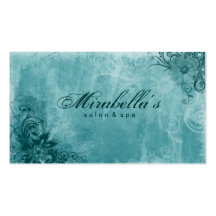 Turquoise florale de grunge de carte de visite de 