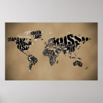 Typografische Weltkarte