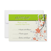 UAWG-Karte Hochzeit der Blumen orange Limone grüne