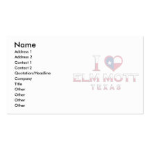 Ulme Mott, Texas Visitenkarten Vorlagen