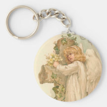 Un ange joyeux de Pâques Porte-clefs