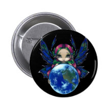 "Un monde bouton dans bonnes mains" Badge