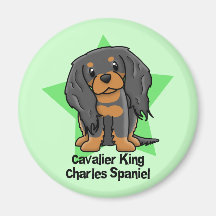 Unbekümmerter Königcharles Spaniel Kawaii Stern-B& Kühlschrankmagnete