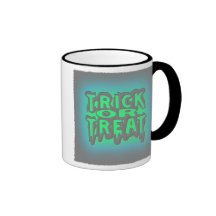 Unheimlicher grüner Trick-oder Leckerei-Halloween- Kaffee Haferl
