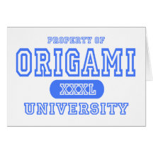 Université d'origami carte de vœux