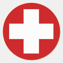 Urgence suisse Roundell de Croix-Rouge Autocollants