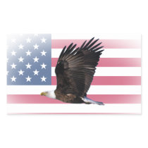 US-Flagge mit Eagle-Aufkleber (Rechteck)