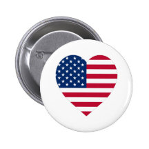 USA-Flaggen-Herz Buttons