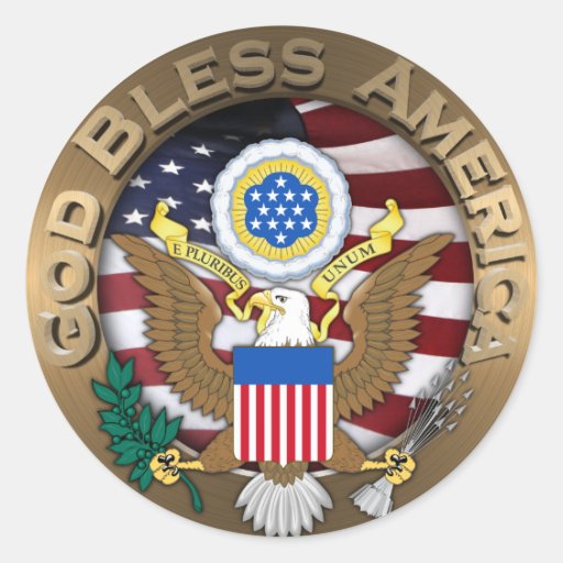 USA-Siegel - Gott segnen Amerika Sticker