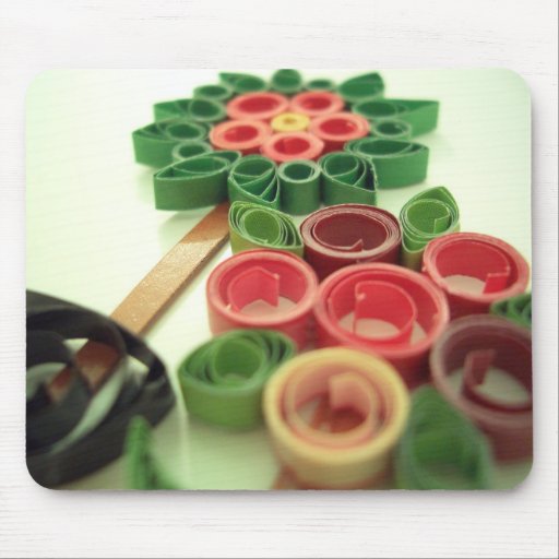 Usines de fleur de Quilling Tapis De Souris