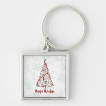 Vacances Keychain d'arbre de Noël Porte-clés