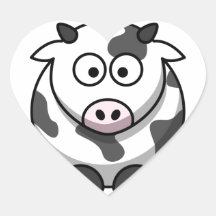vache à MOO de bande dessinée Autocollants