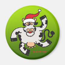 Vache à Noël Aimants