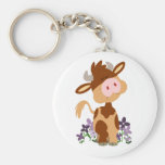 Vache de mastication mignonne Keychain à bande des porte-clés