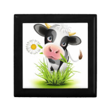 Vache du Holstein dans l'herbe Boîte À Souvenirs