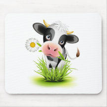 Vache du Holstein dans l'herbe Tapis De Souris