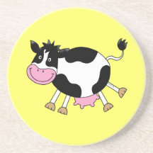 Vache mignonne à bande dessinée dessous de verre