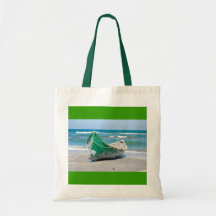 Vague de rivage de plage d'océan de bateau de rang sac en toile