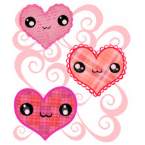 Valentine-TagWirble karierte Kawaii Herz-T-Shirts