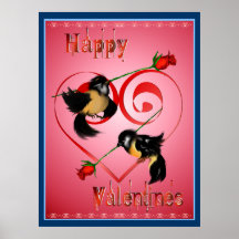 Valentinstag-Spatzen-Plakat
