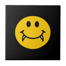 Vampire smiley face with fangs tiles