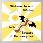 Vampirespeck und albernes Frühstück des toten Eies Posterdrucke